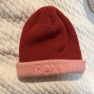 Roxy Kids' Burgundy and Light Pink Beanie